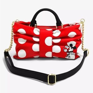 Loungefly Disney Minnie Mouse Bow Figural Crossbody Bag